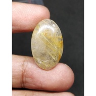 Golden Rutilated Quartznatural 25x16x4.5 mm 15.8 Ct Genuine Oval Gold Hair Amethyst