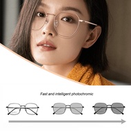 8612 Photochromic Glasses Anti Radiation Metal Computer Anti Blue Light Eyeglasses For Women