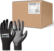 toolant Nitrile Work Gloves for Men-60 Pairs, Safety Work Gloves with Firm Grip, Oil Resistance, Touch-Screen, Ideal for Warehouse, Carrier, Mechanic, Construction, Machine Washable, Black, XXL