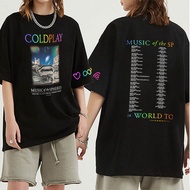 Coldplay Concert Merchandise Short-Sleeved T-Shirt Cool Play Band Concert T-Shirt