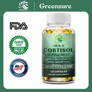 10-in-1 Cortisol Capsules with Ashwagandha -Stress Relief, Balanced Cortisol, Relaxation, Deep Sleep