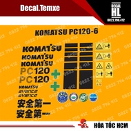 Bộ tem dán máy xúc Komatsu Pc120-6. Tem dán máy xúc Komatsu