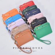  Women's 3-Compartment Zip Wallet With Hand Strap Soft Pu Leather Size 5" 805-69 (136A)