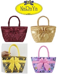 [Instock!] Authentic NaRaYa Sweet Ribbon Bow Small Casual Printed Handbag Bag 52/S Satin Cotton Fabric Lunch