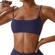 Women Sports Bra Solid Color Quick-Drying Thin Workout Bras Spaghetti Straps Yoga Sport Bras