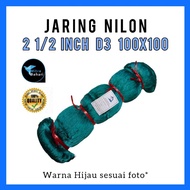HIJAU NET Nilon 2 1/ 2 D3 100X100 GREEN | NET D3Nilon | PUT Nilon 2 1/ 2 INCH | FISHING NET 2 1/ 2 I
