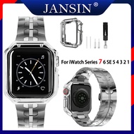 Dây đeo cho Apple watch 7 band 45mm 41mm Iron Man dây kim loại bằng thép không gỉ cho Apple watch se