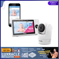 VTech VM901 WiFi Video Baby Monitor w Free Live Remote Access 1080p Full HD Camera, 5" Screen, Pan T
