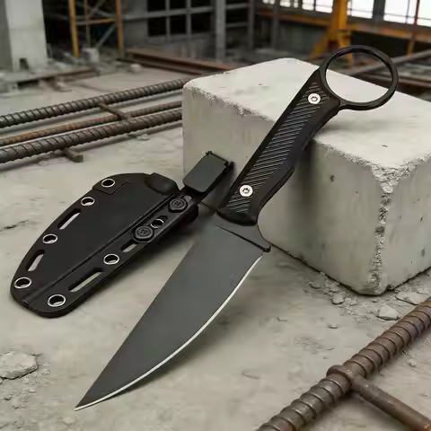 Wargoat Full-tang Fixed Blade Knife 8Cr13Mov Steel, Kydex Sheath with Deep-pocket Clip Versatile Out