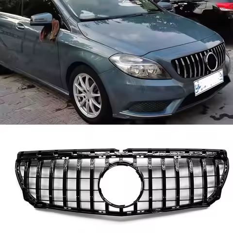 Racing Grill GT R Style Upper Bumper Hood Mesh Grid Front Grille For Mercedes-Benz W246 B-Class B180