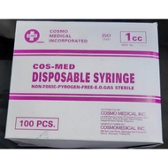 COS-MED DISPOSABLE INSULIN SYRINGE WITH NEEDLE 29g x 1/2" (100Pcs/Box)