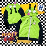 Anime Invader ZIM Cosplay Costume Coat Alien ZIM Gir Doom Hoodies Jacket Hooded Zip Up Pullovers Swe
