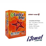 Lucky Star A5 Paper A5 Copier Paper 70gsm Kertas A5 70gsm (900's/Ream) Half A4 Paper Setengah Kertas