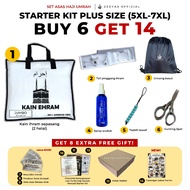 IHRAM SAIZ BESAR | JUMBO SIZE - Set Starter Kit Umrah Lelaki Kain Ihram Dewasa Jumbo Ihram Plus Size