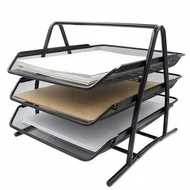 3-Tier Letter Tray Document Rack/ Paper Tray Elevated Letter Tray 3-Tier
