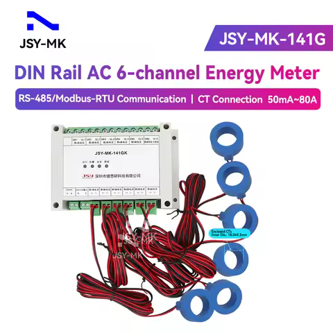 JSY-MK-141G 80A Multi-channel Voltage and Current AC Acquisition Module Din Rail Energy Meter