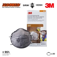 20 Pieces 3M 8247 R95 Carbon Particulate Respirator c/w Cushioning Nose Foam Organic Vapor ReliefVis