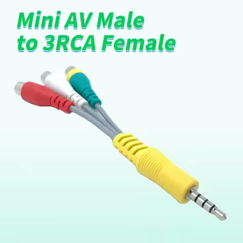3.5 mm 3.5mm Mini AV Male to 3RCA Female M/F Audio Video Cable 10cm Stereo Adapter for TV UN46C9000Z