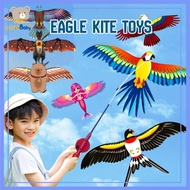 Children Flying Kite Toy Cartoon Eagle Kite with Fishing Rod Dynamic Handheld Kites For Kids Outdoor