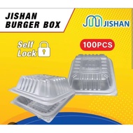 JISHAN PLASTIC PP BURGER BOX 100'S+- BEKAS BURGER PP BURGER BOX