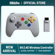【9.9 SALE】8BitDo 64 2.4G Wireless Controller for Original N64 Console, Analogue 3D, and Windows