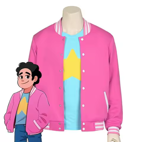 CNY Anime Universe Steven Cosplay Universe Quartz Jacket Sweater Coat Blue T-shirt Pink Coat Cosplay