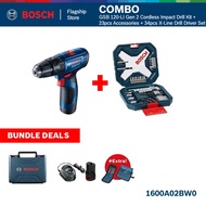 BOSCH [COMBO] GSB 120-LI Gen 2 Cordless Impact Drill Kit + Extra 23pcs Accessories + BOSCH 34pcs X-L