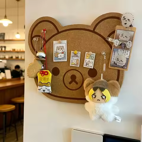 Cartoon Brown Bear Wall Sticker Message Board Cute Rilakkumas Bear Felt Board Photos Wall Board Doll