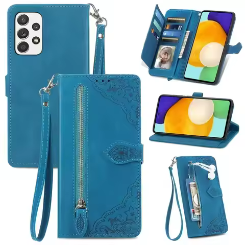 For Samsung A52S A54 A55 A56 A57 5G Flip Case Zip Wallet Book Etui Galaxy A34 A52 A53 A35 A36 M55 M5