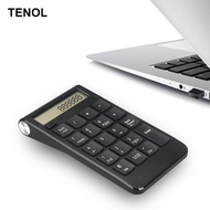 [TENOL] Number Pad 2.4G Rechargeable Smart Mini Wear Resistant Numeric Keypad for Finance Desktop Ac