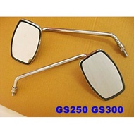 SIDE MIRROR SET Fit For SUZUKI GS250 GS 250 GS300 300 GS400 GS450 // Chrome Plated Steel