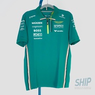 PUMA 2025 Team original ASTON MARTIN mensPOLO shirt formula 1 F1 boss fernando alonso lance strollPu