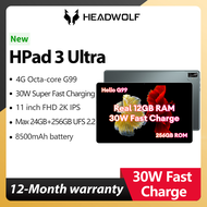HEADWOLF HPad 3 Ultra  Android 12 Tablet 11 inch MTK G99 Octa-core Max 24GB Ram 256GB ROM UFS2.2, 4G LTE Phone call Tablet PC 8500mAh TÜV Rheinland