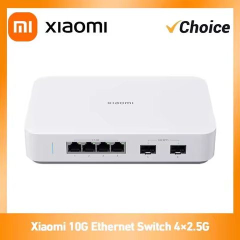 NEW Xiaomi Mi 10G Ethernet Switch 4×2.5G+2×10GMbps Mini Network Switches VLAN Ethernet Splitter Lan