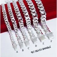 925 Silver Bangle for Men / Women L18-20cm Bangle Lelaki Bangle Perempuan Bangle Dewasa Perak Tulen 925