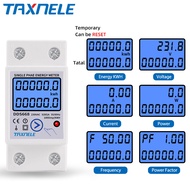 Din Rail Digital Single Phase Reset Zero Energy Meter kWh Voltage Current Power Consumption Meter Wa