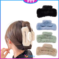 Jedai Rambut Bulu Persegi Model Kotak Korean Style Jepit Rambut Wanita Bulu Halus Jepit Rambut Polos