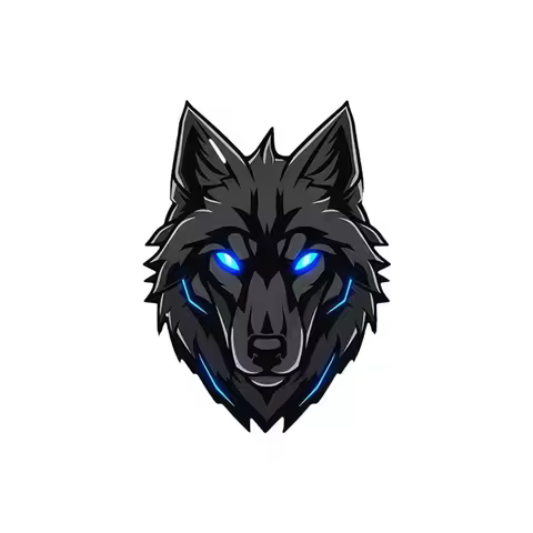 1PC Neon Blue - Eyed Wolf Sticker, Edgy Decal for Laptops, Cars, Ideal for Wildlife & Cyber Style Lo