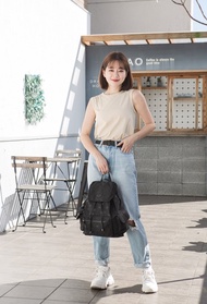 簡約束口後背包 (中) _星空黑_後背包_時尚媽媽包_可放筆電