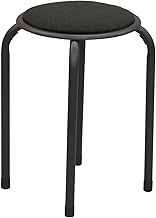 AITECH AIS AHSN-09 BK Stacking Stool, Width 14.8 x Depth 14.8 x Height 17.7 inches (37.5 x 37.5 x 45