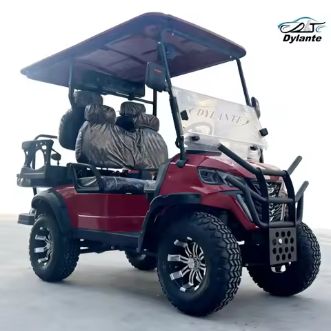 Customized New 48V 60V 5kw Club Car Solar Panel Battery Powered 3 Row 6 Seat Electric Off-Road Vehic