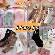 [5 pairs/pack]Cute Socks Cotton Women Socks soft socks cute socks tube socks Japanese socks girl soc