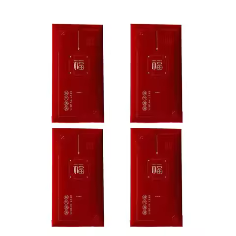 4pcs Blessing Words New Year Red Envelope Simplicity Multiple Patterns Wedding Money Envelope Red Fu