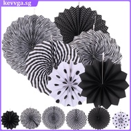 12 Pcs Christmas Tissue Paper Decor Hanging Fans Decors Ceiling Party Supplies Round  kevvga