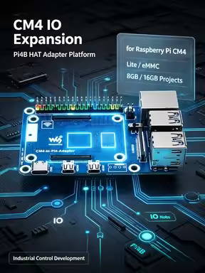 CM4 IO Expansion Board Pi4B HAT Adapter for Raspberry Pi Compute Module 4 Lite eMMC 8GB 16GB Project