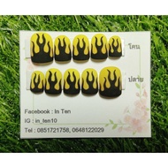 All Fingers Fire Pattern Gel Color Fake Nails