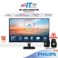 PHILIPS 27E1N1800A/69 27" 4K UHD 60Hz IPS Office Monitor | 4ms GTG | HDR | Adaptive Sync | Built-in 