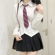 Jk Uniform Narrow-Waisted Shirt White Short-Sleeved Class Uniform Women Skinny Slimmer Look Design S
