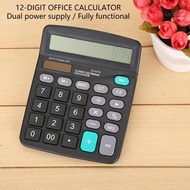 【CH】 Desktop Mechanical Calculator 12 Digit Calculator with Big Buttons Solar  Powered Finance Calcu