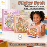 3D Kids Toys Sticker Book Miniature Landscaping Scene Miniature Sticker Book Sticker 3d Book Scene